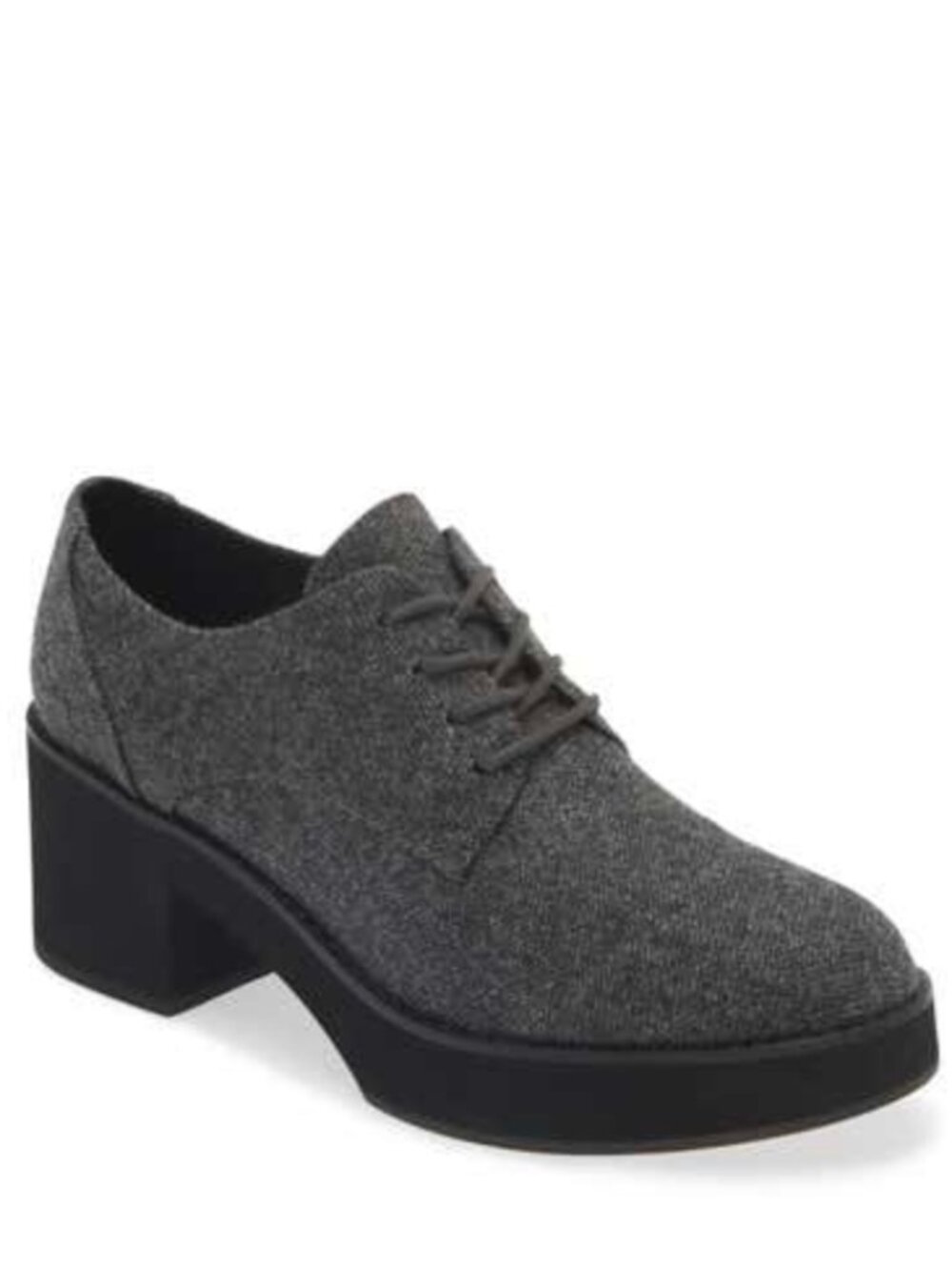 EILEEN FISHER Judd derby heels in graphite herringbone 9.5 NEW